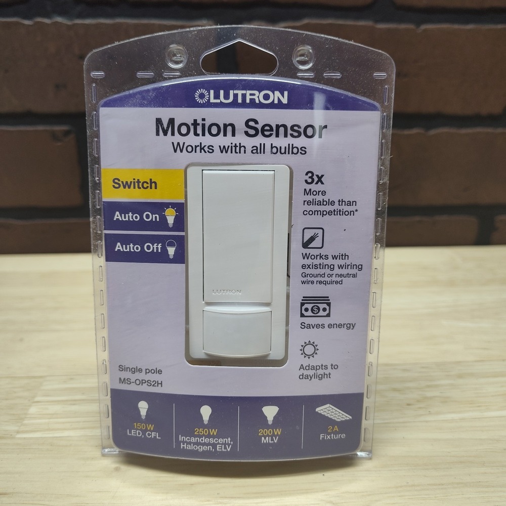 Lutron MS-OPS2H Motion Sensor Switch White New Sealed!